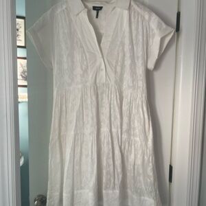 ME+EM White Textured Mini Dress